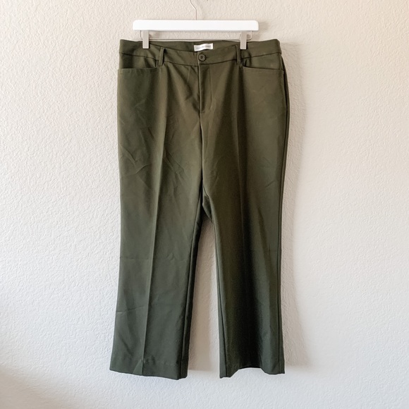Christopher & Banks Short Army Green Slack Pant 14 - Picture 1 of 7